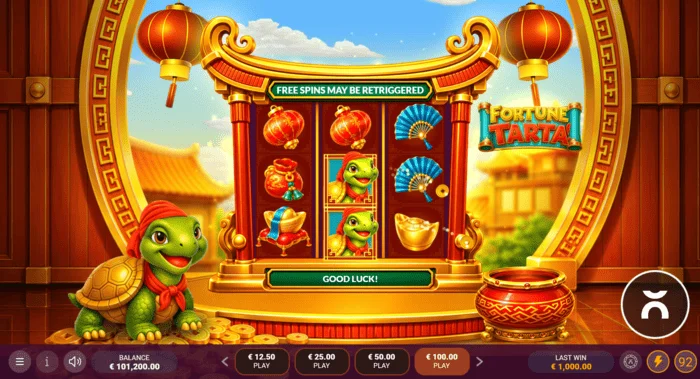 Fortune Tarta - Skrin permainan dengan kekili dan penyu
